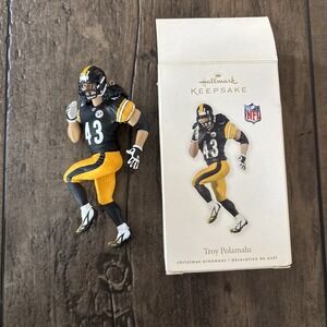 Troy Polamalu Pittsburgh Steelers 2010 Hallmark Christmas Ornament Black Jersey